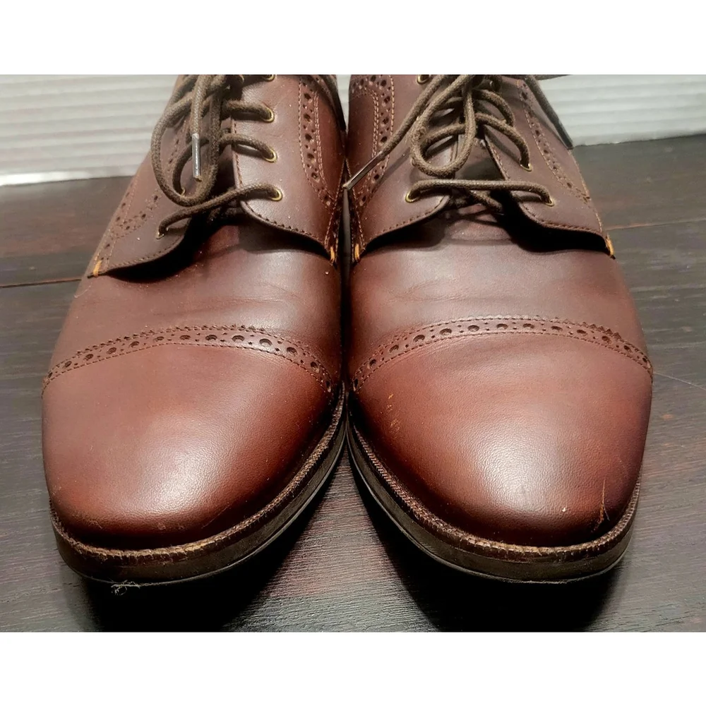 Cole Haan Grand 360 Men Brown Leather Cap Toe Oxford Lace Up Dress Shoe 9.5 M